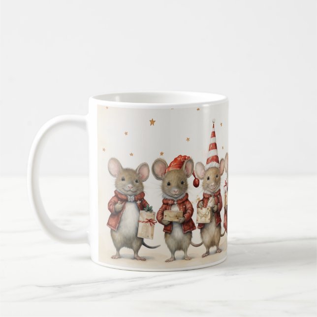 God Jul Mice Coffee Tea Mugg (Vänster)