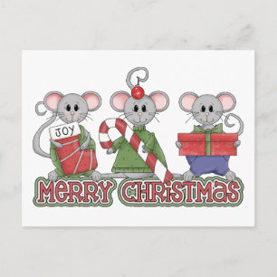 God jul Mice Helg Vykort