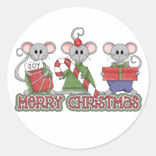 God jul Mice Runt Klistermärke
