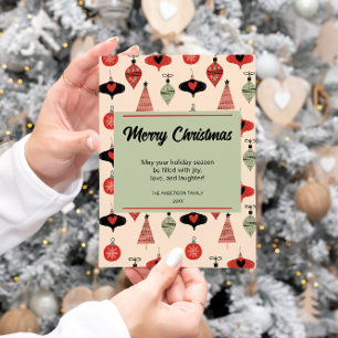 God jul Mid Century Modern Julkort