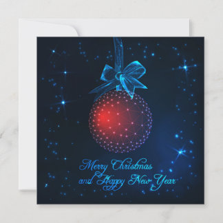 God jul midnatt blå stjärnor och ornament kort