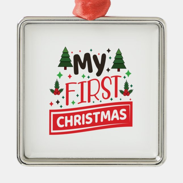 God jul Min första jul Julgransprydnad Metall (Framsidan)