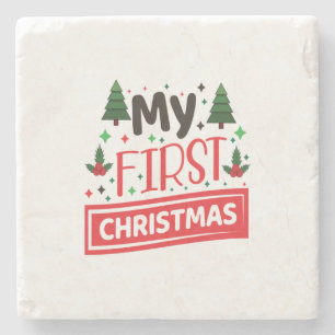 God Jul Min Första Jul Stenunderlägg