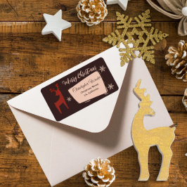 God jul min lilla hjort adressetikett
