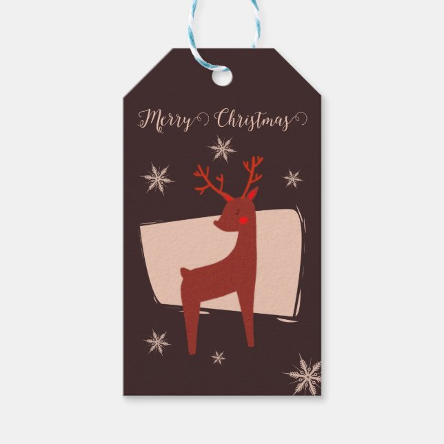 God jul min lilla hjort presentetikett (Framsidan)