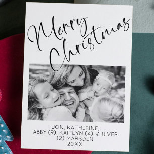 God jul-minialistiskt Helgdag ett fotokort Inbjudningar