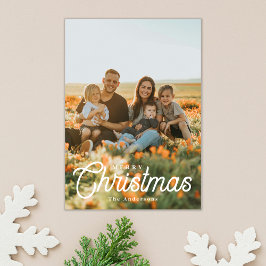 God jul-minialistiskt överläggningsfotokort julkort