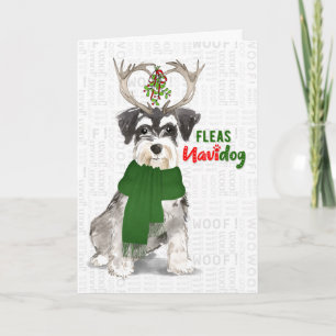 God jul Miniature Schnauzer Fleas NaviDOG Helgkort