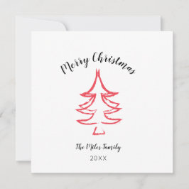 God Jul Minimalist Röd Julkort