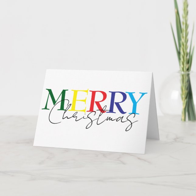 God jul minimalistisk färgfull enkel kort (Framsida)