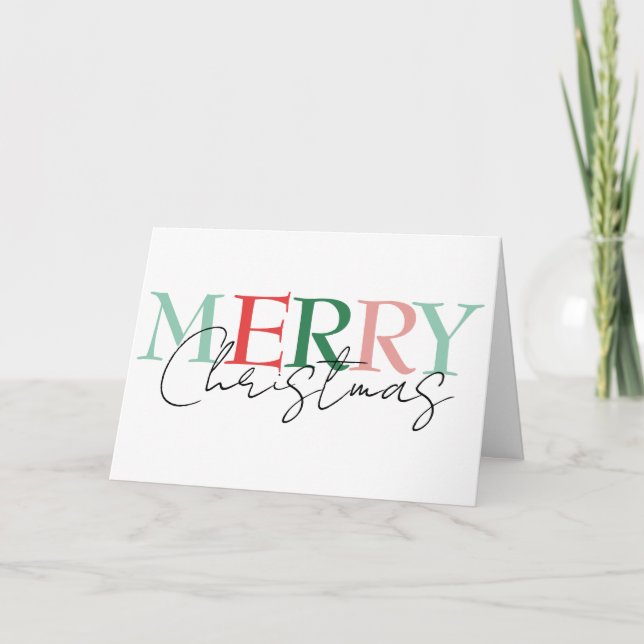 God Jul Minimalistisk Färgrik Enkel Kort (Framsida)