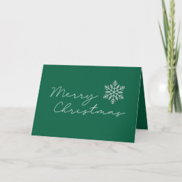 God jul Minimalistisk Grönt och vit Helgkort