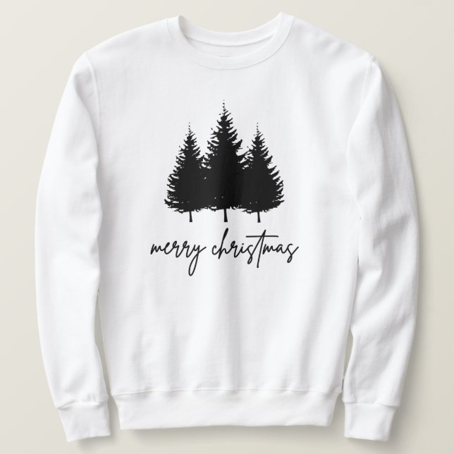 God jul minimalistisk Julhelg Lång Ärmad Tröja (Design framsida)