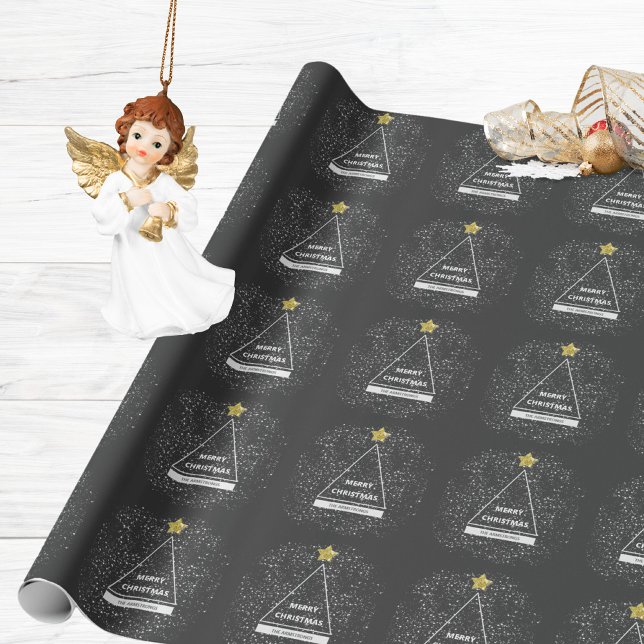 God jul-minimalistisk modern Glitter-stjärna Presentpapper (Merry Christmas Minimalist Modern Glitter Star Wrapping Paper ©Susanne Sachers - Sunny Mind 🌞)