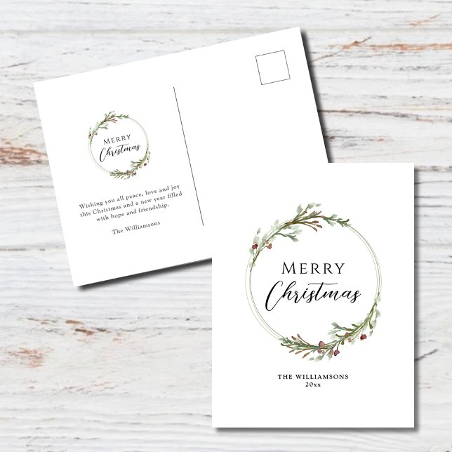 God jul Minimalistisk utandning Helg Vykort (Skapare uppladdad)