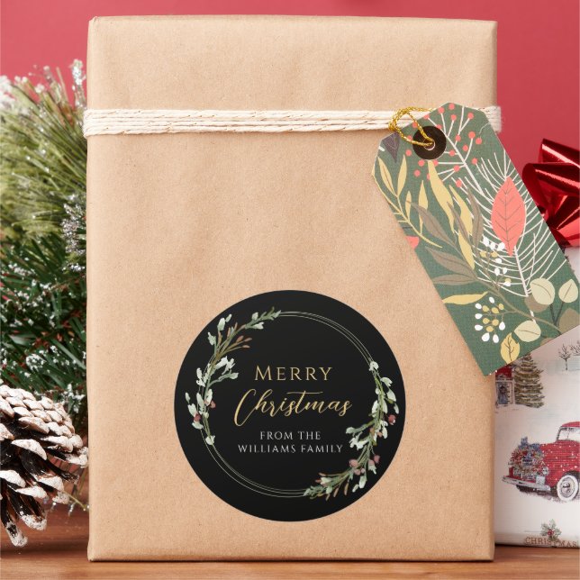 God jul Minimalistisk utandning Runt Klistermärke (Semester)