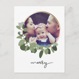 God jul minimalistiskt andningsfoto vykort