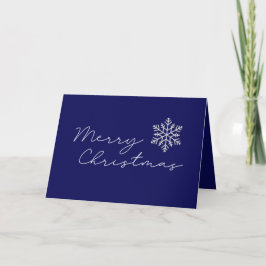 God jul Minimalistiskt blått och vitt Helgkort