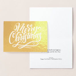 God jul minimalistiskt hand som hyrt Guld Folierat Kort