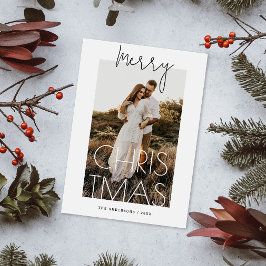 God jul | Minimalistiskt modernt enkelt foto Julkort