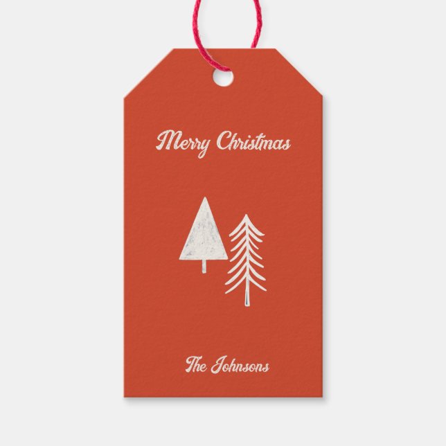 God jul minimum Julgran Red Presentetikett (Framsidan)