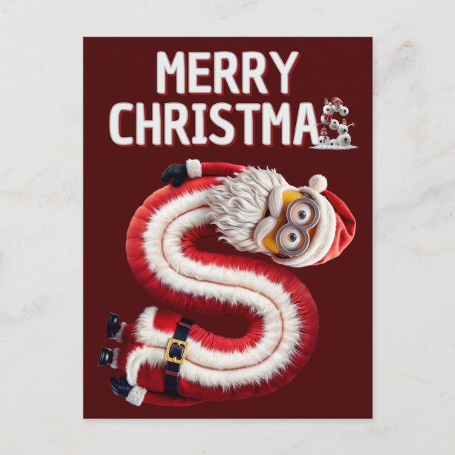 God jul minioner helg vykort (Framsida)