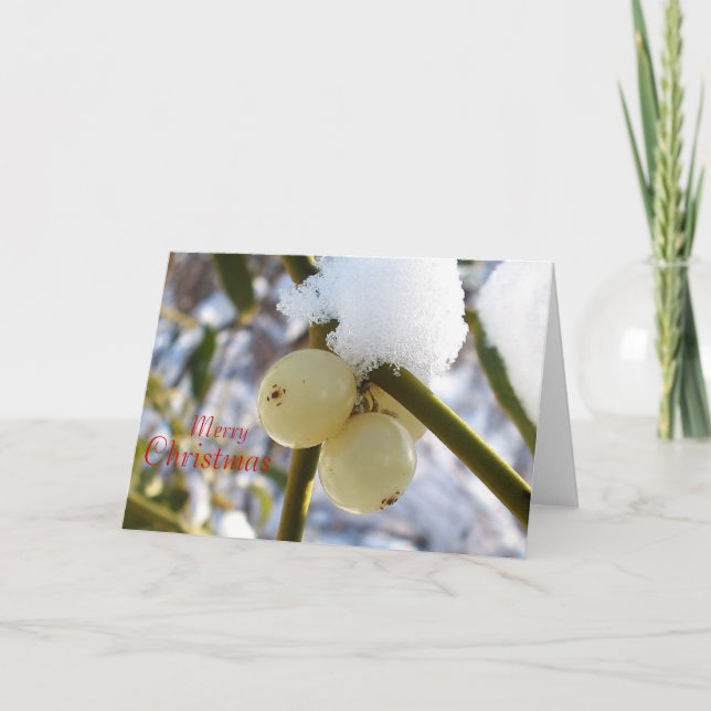 God jul (Mistletoe Berries) Helgkort (Framsida)