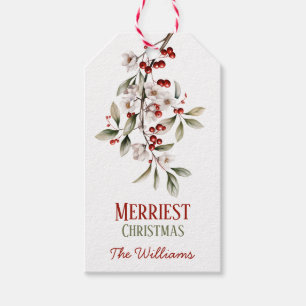 God jul + Mistletoe + Familj Namn Presentetikett