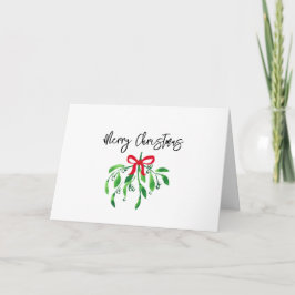 GOD JUL Mistletoe GOTT NYTT ÅR Festive Kort