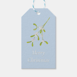 God jul Mistletoe Rand Blue Grönt Presentetikett