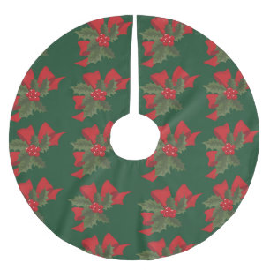 God jul Mistletoe Red Flower Julgransmatta Borstad Polyester