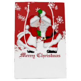 God jul Mistletoe Santa Gift Bag