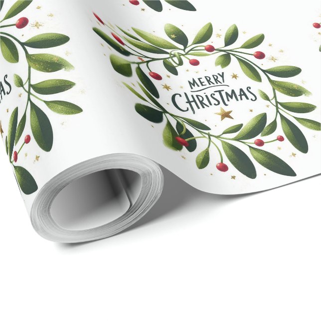 God jul Mistletofrand Presentpapper (Rullad Hörn)