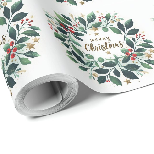 God jul Mistletofrand Presentpapper (Rullad Hörn)
