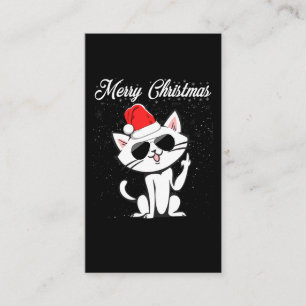 god jul Mitten Finger Rude Julafton Cat Ugly Visitkort