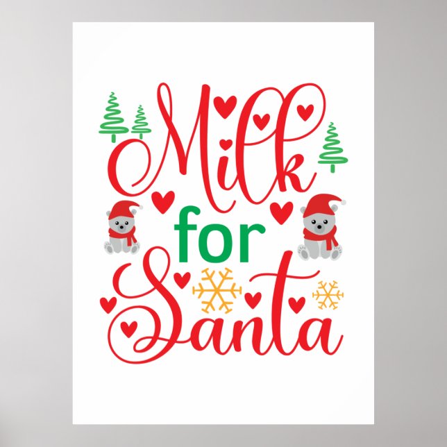 God jul Mjölk för tomten Poster (Framsidan)