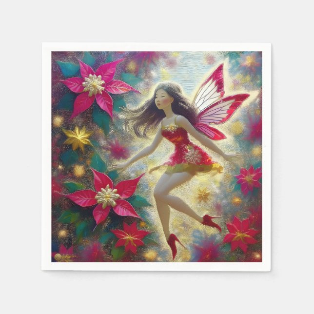 God Jul-mjölksamling - Mörk Brown Hair Pappersservett (Framsidan)