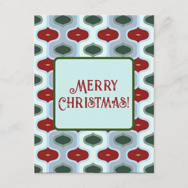 God Jul Mod Retro Vykort (Framsida)
