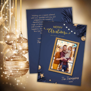 God jul modern 1-familjens foto söt enkelt julkort