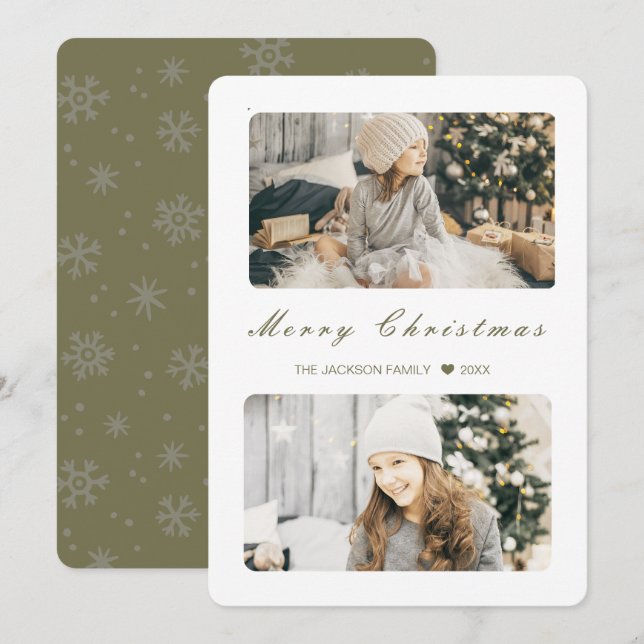 God Jul Modern 2 Foto Julkort (Fram/baksida)