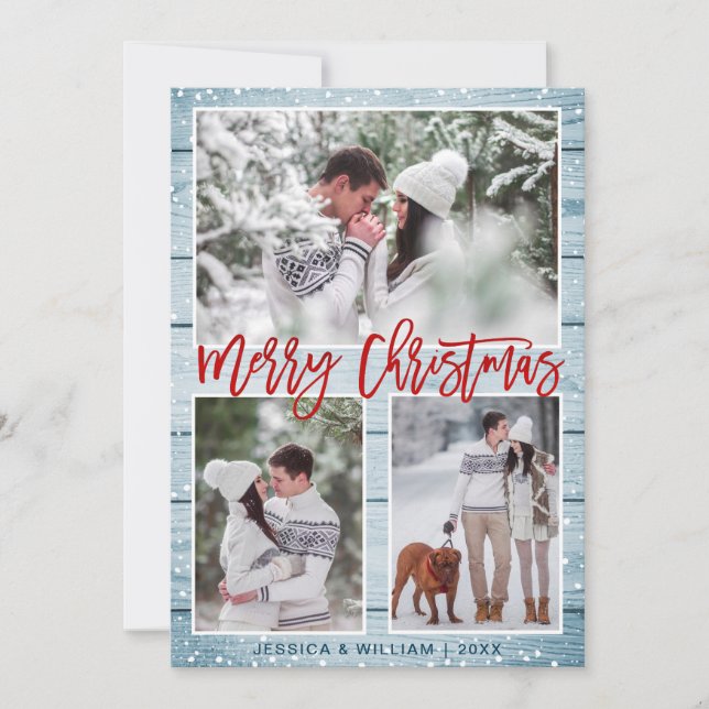 God jul Modern 3 PHOTO Hälsning Julkort (Framsida)