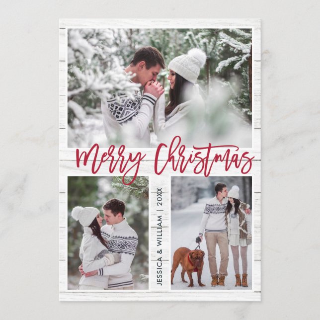 God jul Modern 3 PHOTO Hälsning Julkort (Framsida)