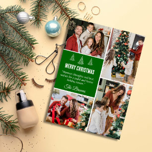 God jul modern 4-familjens foto söt enkelt julkort