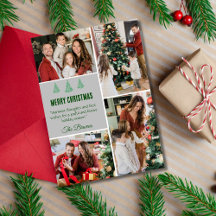 God jul modern 4-familjens foto söt enkelt