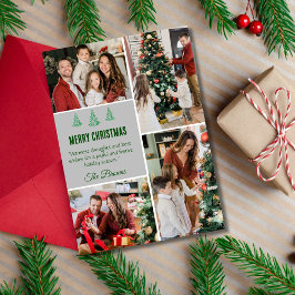 God jul modern 4-familjens foto söt enkelt julkort