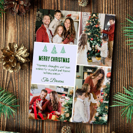 God jul modern 4-familjens foto söt enkelt julkort