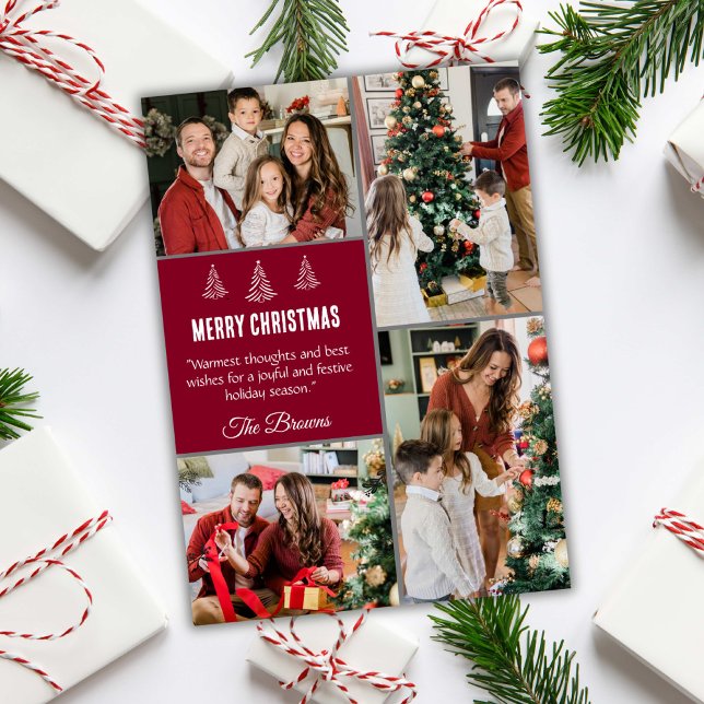 God jul modern 4-familjens foto söt enkelt julkort (Skapare uppladdad)