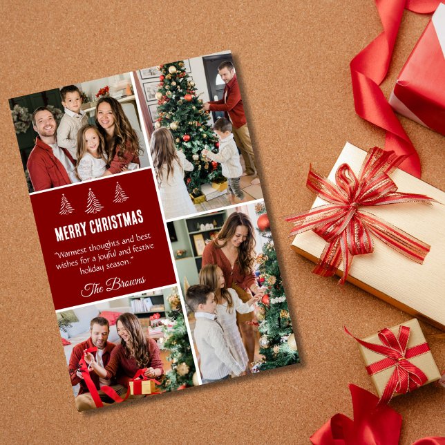 God jul modern 4-familjens foto söt enkelt julkort (Skapare uppladdad)