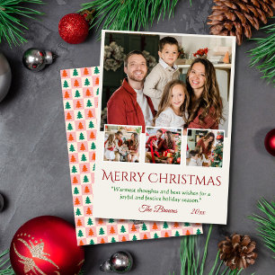 God jul modern 4-familjens foto söt enkelt julkort