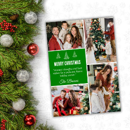 God jul modern 4-familjens foto söt enkelt julkort